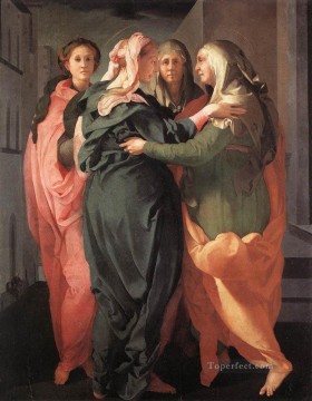 ポントルモ Painting - 訪問 1528 年 肖像画家 フィレンツェのマニエリスム ヤコポ ダ ポントルモ
